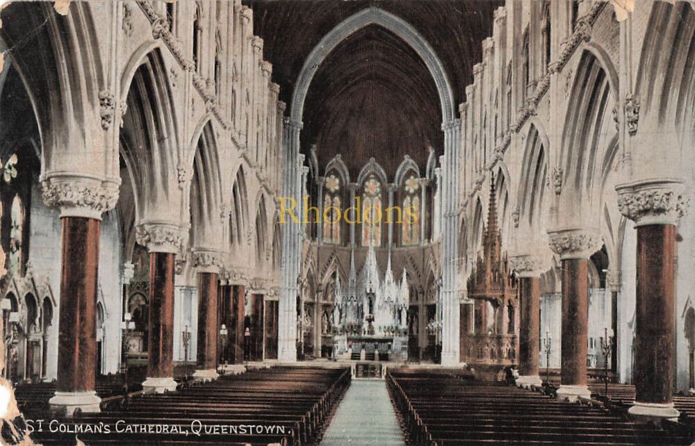 Genealogy Postcard-Mrs SPRINGHAM, Whitehall Road, Grays Essex, October 1916 | St Colmans Cathedral, Queenstown, Valentines PC