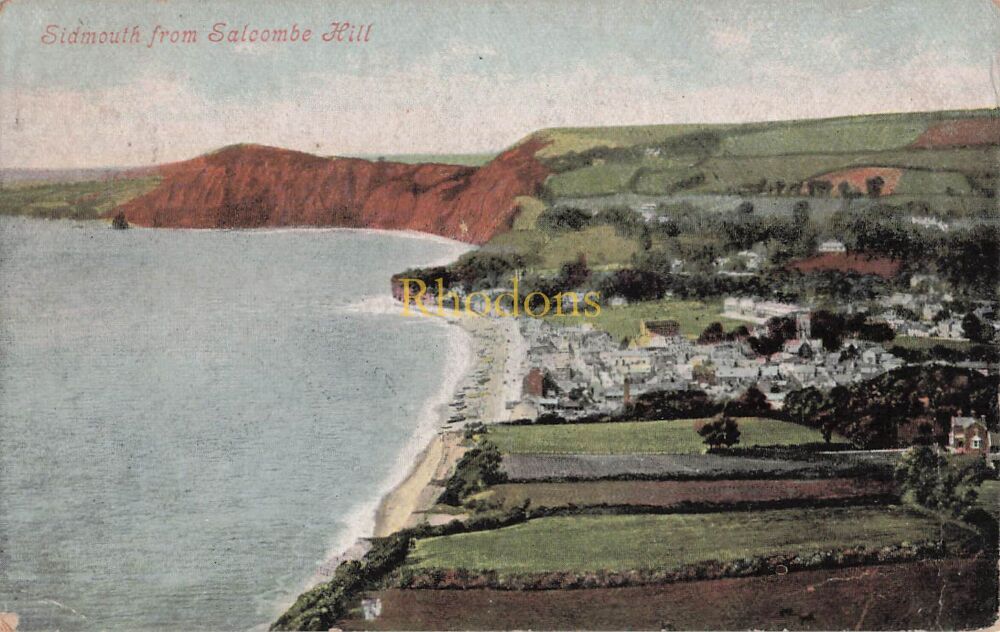 Genealogy Postcard-Sargeant A NORTHEAST, M M Police, Gymnasium Barracks. Abbassiyeh, Egypt 1908 | Sidmouth From Salcombe Hill, Valentines PC
