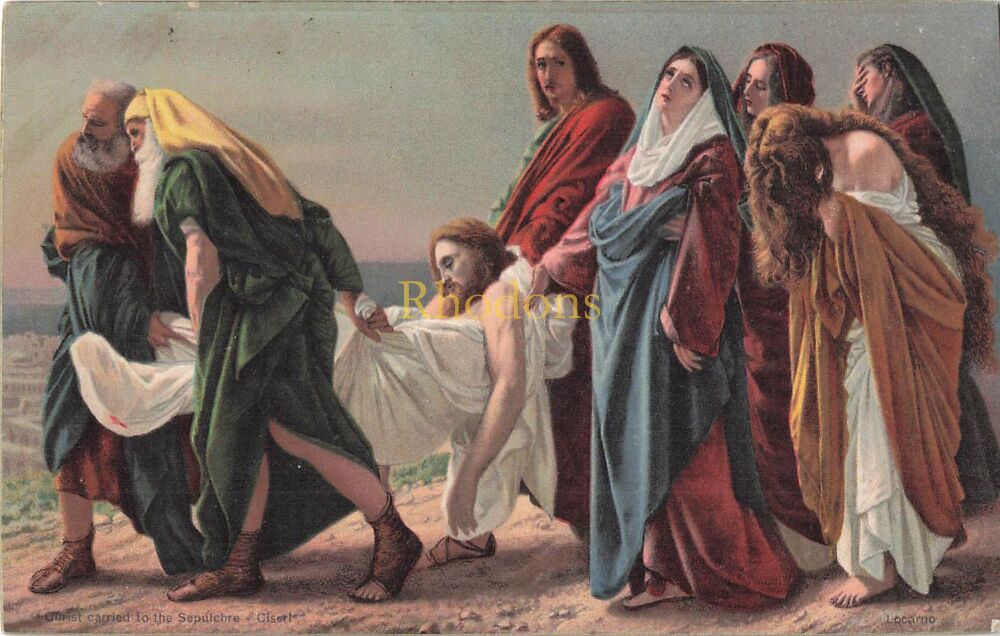 Art Postcard-Christ Carried To The Sepulchre - Ciseri. Vintage Misch & Co 'World Galleries' Series No 1071 (29781)