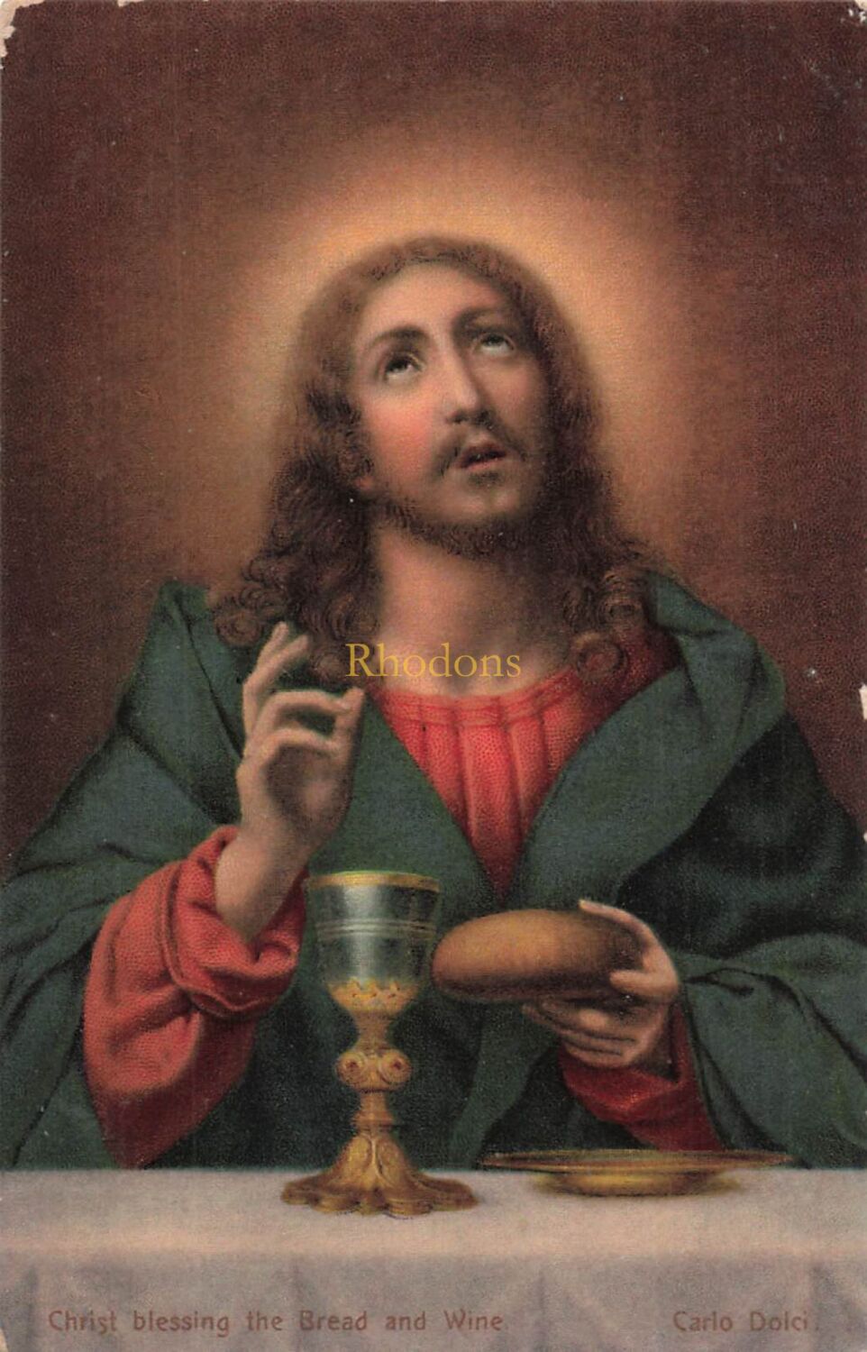 Art Postcard-Christ Blessing The Bread and Wine By Carlo Dola - Early 1900s