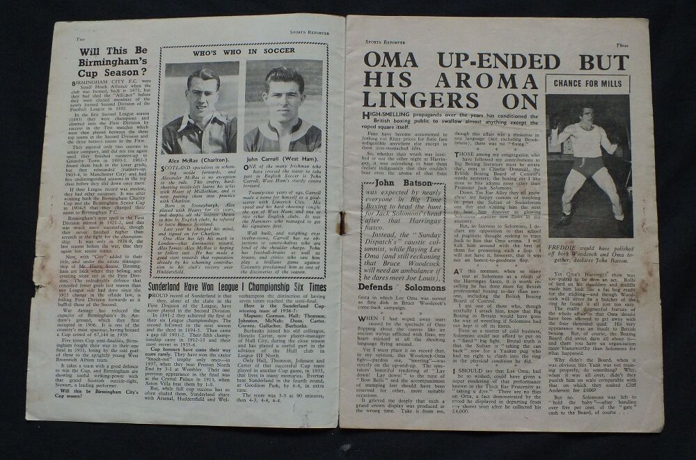 Sports Reporter-Vintage Football Magazine-Volume 1 No 7 October 2 1948