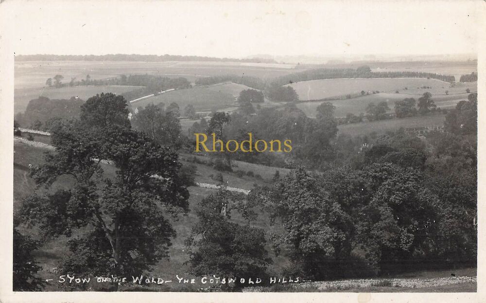 Gloucestershire Postcard-Stow on the Wold- The Cotswold Hills-RPPC-Local Photographer-Frank Packer Chipping Norton