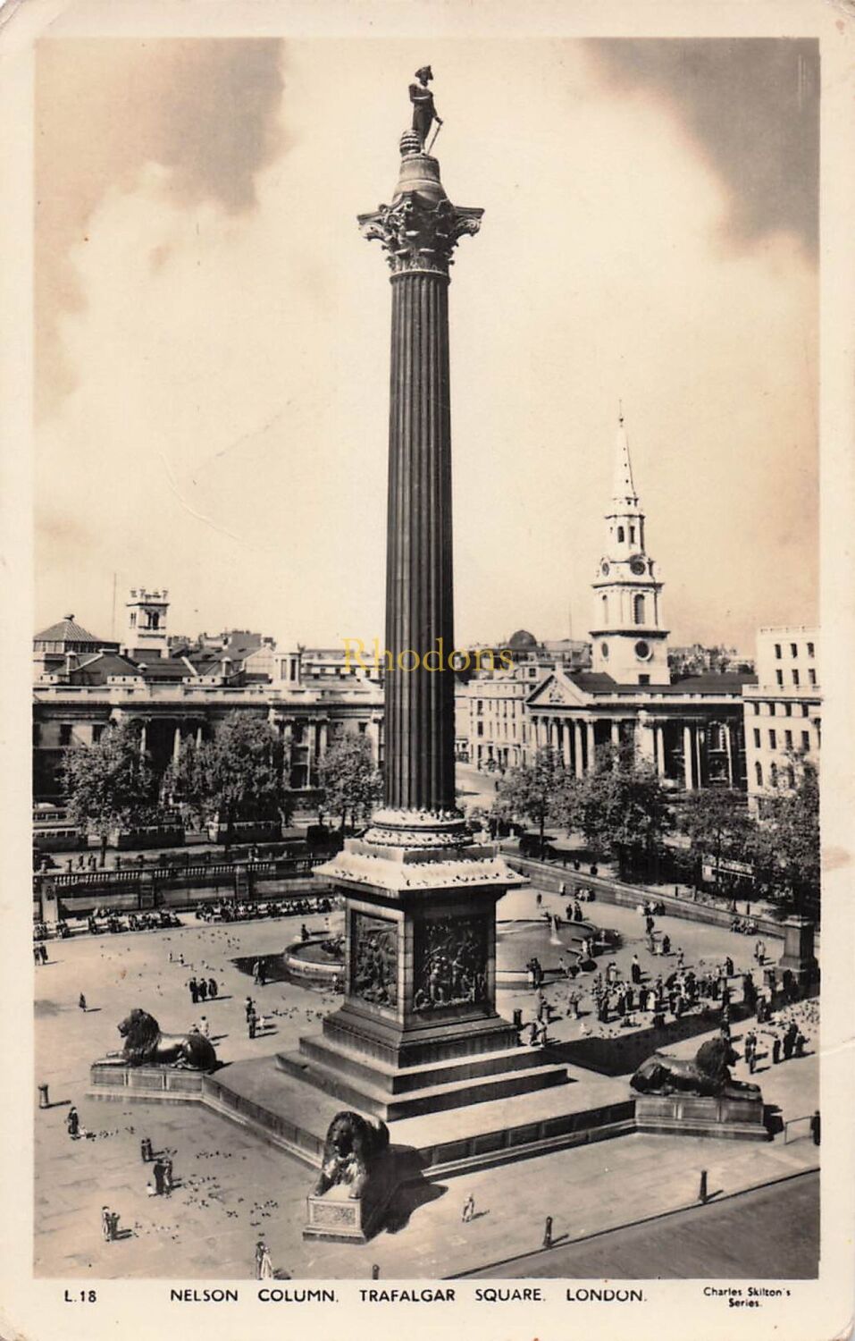 London Postcard-Nelsons Column Trafalgar Square London-Charles Skilton Ltd 
