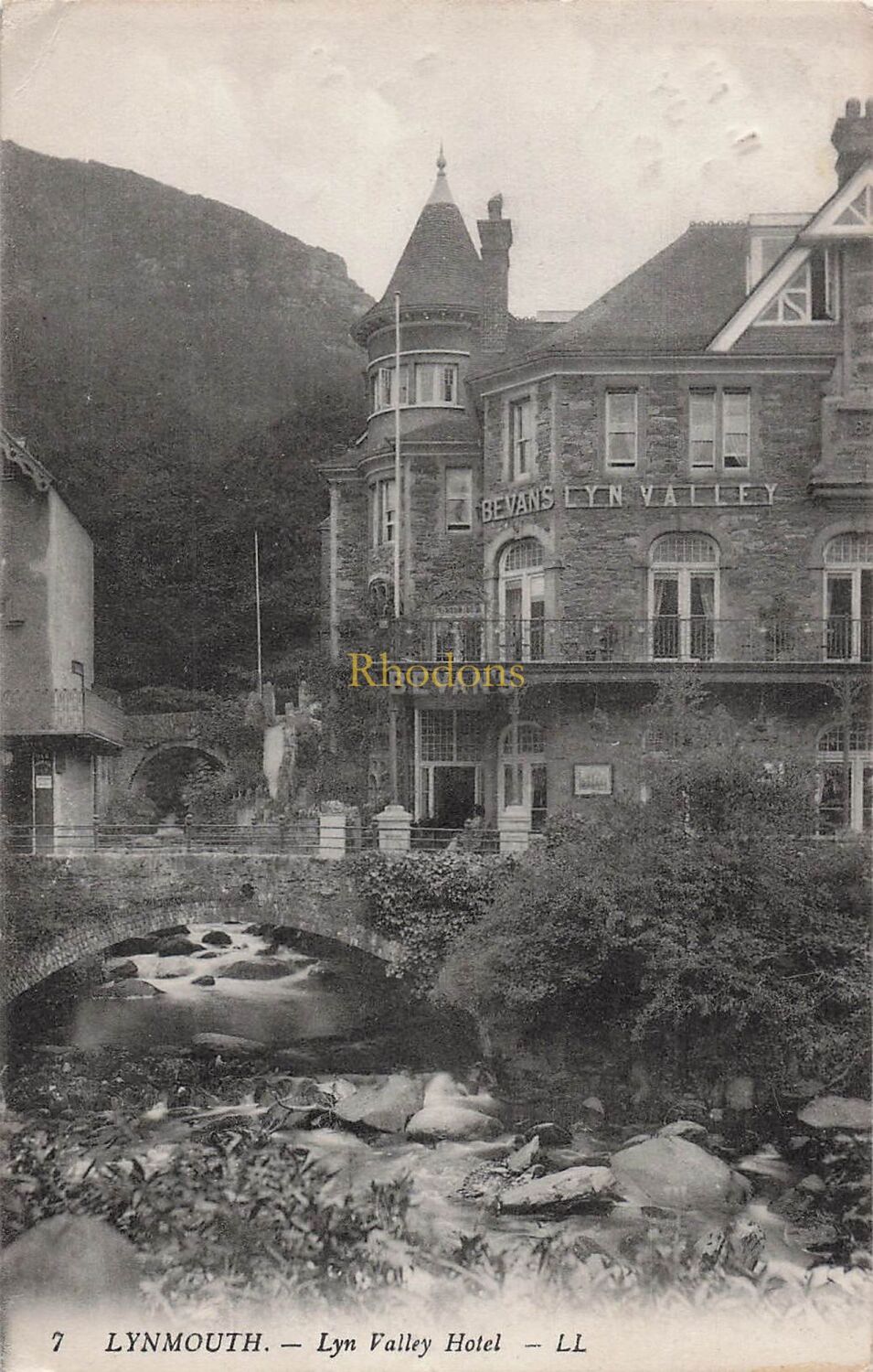 Devon Postcard-Bevans Lyn Valley Hotel Lynmouth Devon-Early 1900s PC | Sent
