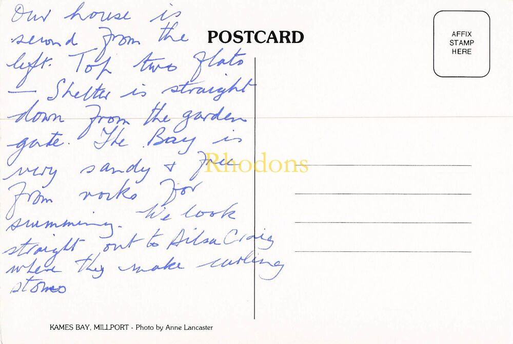 Scotland Postcard-Kames Bay, Millport, Isle Of Cumbrae, North Ayrshire-Colour Photo PC (Lot #2)