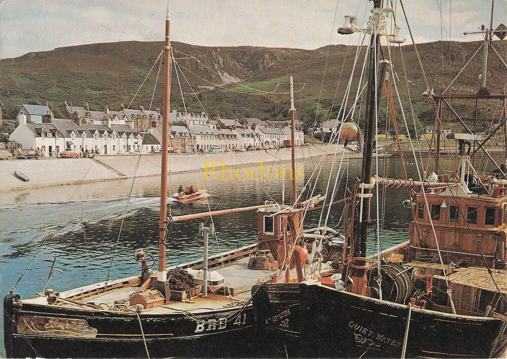 Scotland Postcard-Ross-Shire-Ullapool From The Pier-Circa 1970s J Arthur Dixon Colour Photo PC