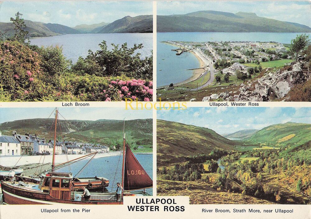 Scotland Postcard-Ross-Shire-Ullapool, Wester Ross Multiview-Circa 1970s Whiteholme Hail Caledonia Colour Photo PC