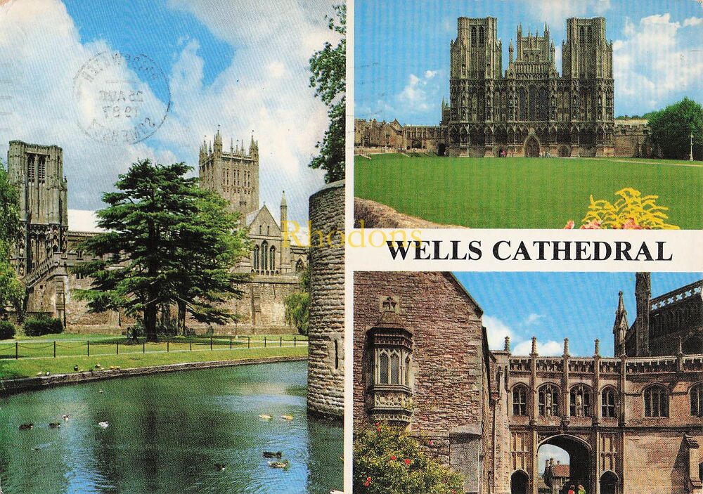 Somerset Postcard-Wells Cathedral-John Hinde Studios Multiview PC-Circa 1980