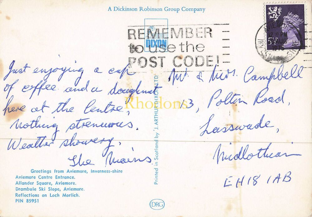 Scotland Postcard-Aviemore, Scottish Highlands-Circa 1970s Multiview PC