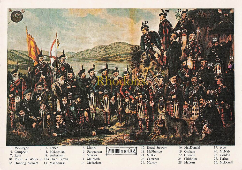 Scotland Postcard-Gathering of the Clans Scottish Highlands-Circa 1980s PC by Innes & Cromb Ltd