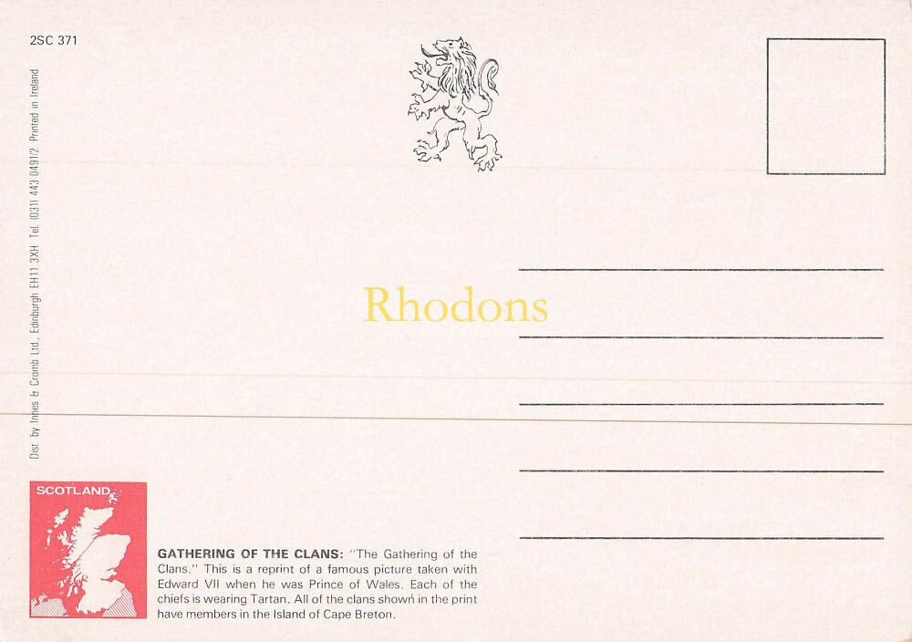 Scotland Postcard-Gathering of the Clans Scottish Highlands-Circa 1980s PC by Innes & Cromb Ltd