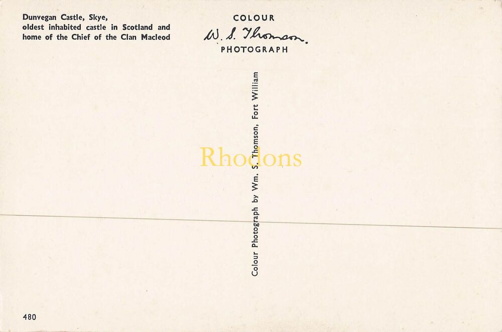 Scotland Postcard-Dunvegan Castle, Skye-W S Thomson, Fort William Colour Photo PC