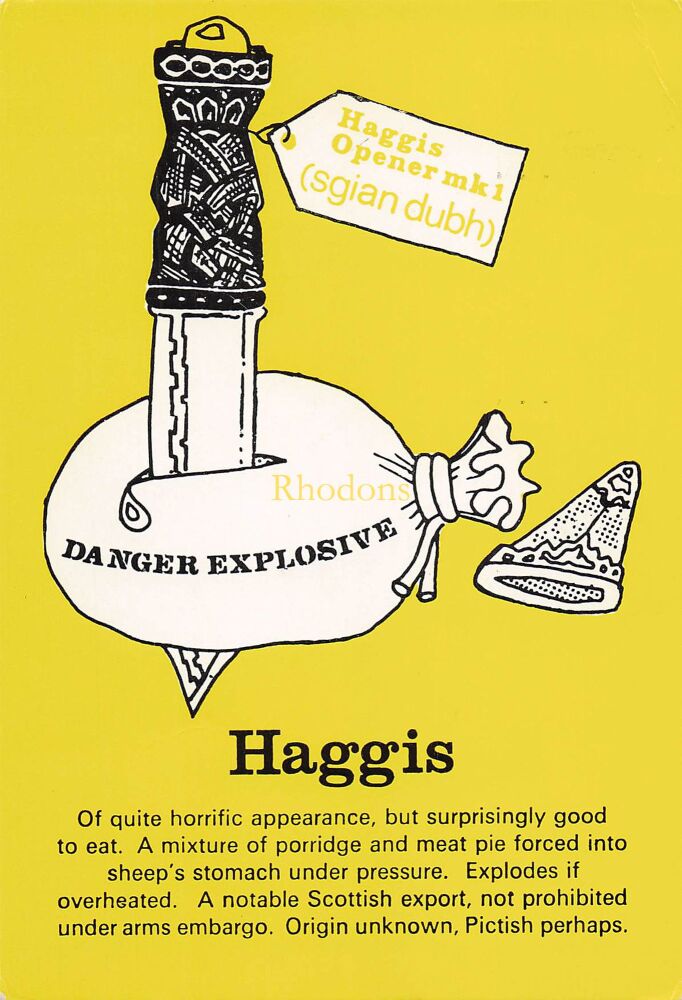 Humour Postcard-Haggis-The Fauna, Horna & Hoofa of Scotland Series-No 12. Circa 1970s PC