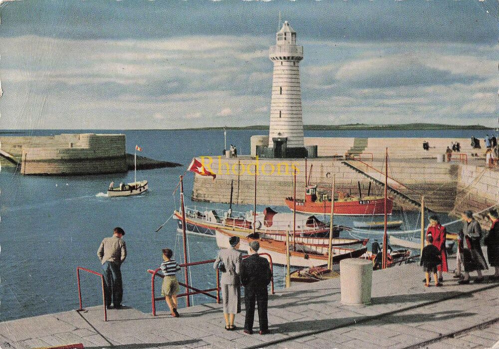 Ireland Postcard-The Harbour and Lighthouse, Donaghadee, NI-1960s Valentines Irish Pictorial Series PC
