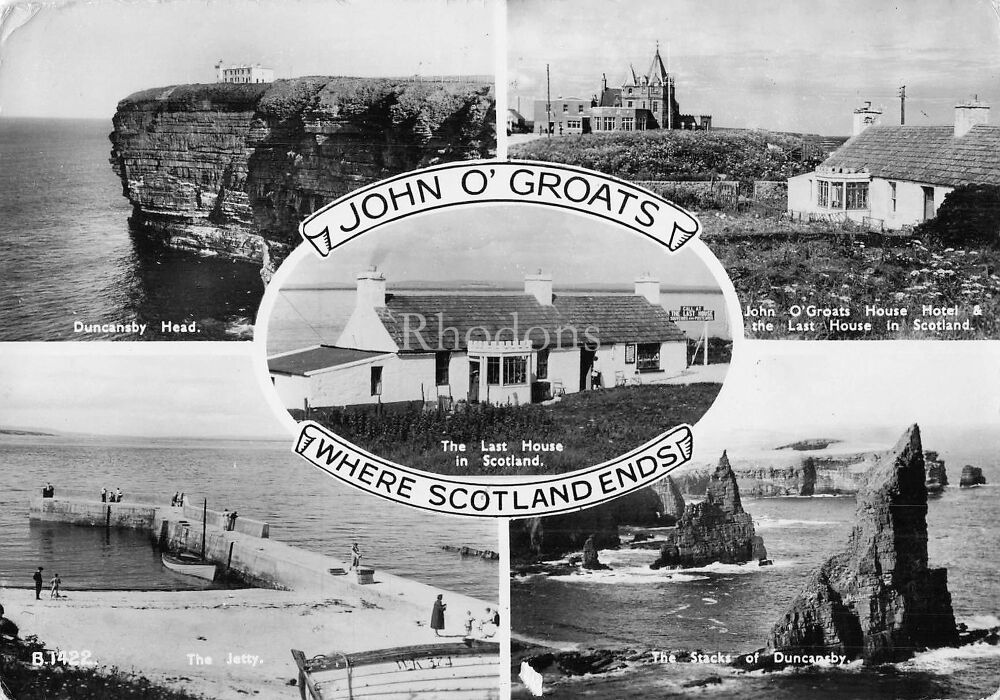 Scotland Postcard-John O'Groats-Where Scotland Ends-1960s Multiview RPPC