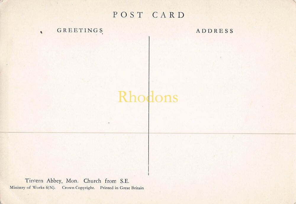 Wales Postcard-Tintern Abbey, Monmouthshire-Church View From Southeast-1960s RPPC