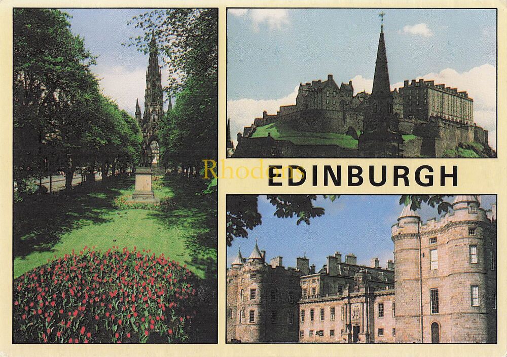 Scotland Postcard-Edinburgh Multiview-Scott Monument-Edinburgh Castle-Holyrood House