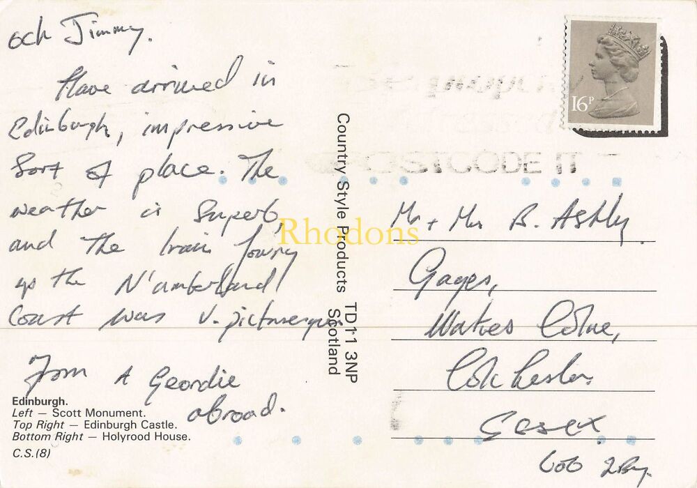 Scotland Postcard-Edinburgh Multiview-Scott Monument-Edinburgh Castle-Holyrood House