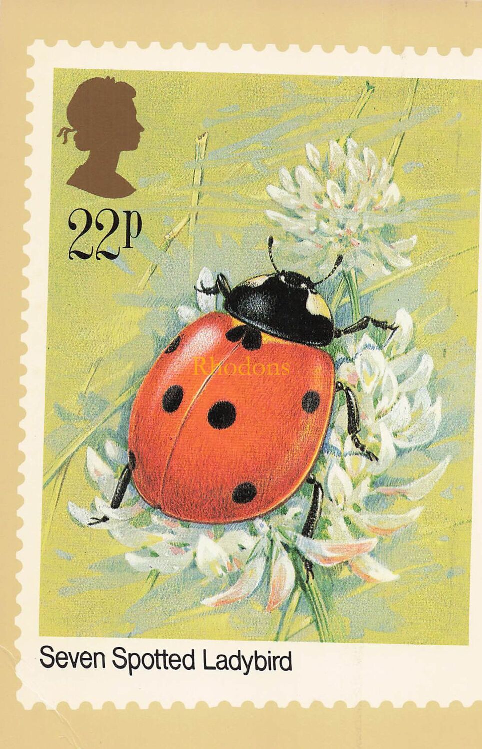 Post Office Picture Postcard-Insects, Seven Spotted Ladybird-22p Stamp-Seri