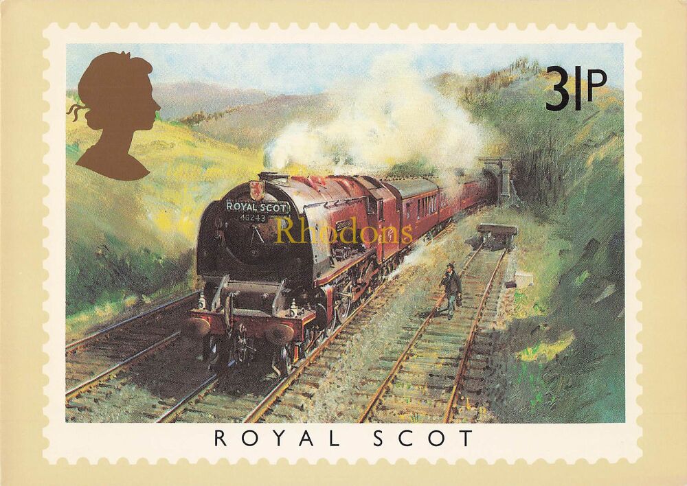 Post Office Picture Postcard-Famous Trains-Royal Scott-31p Stamp-Series PHQ 81 (d) 1/85
