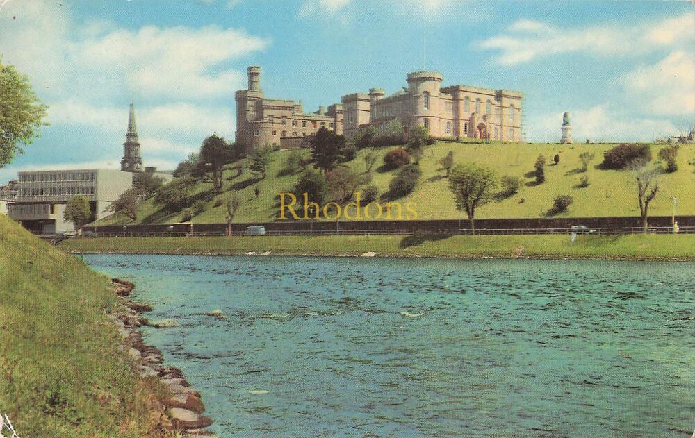 Scotland Postcard-Inverness-The Castle From Ness Walk-1970s Colour Photo View