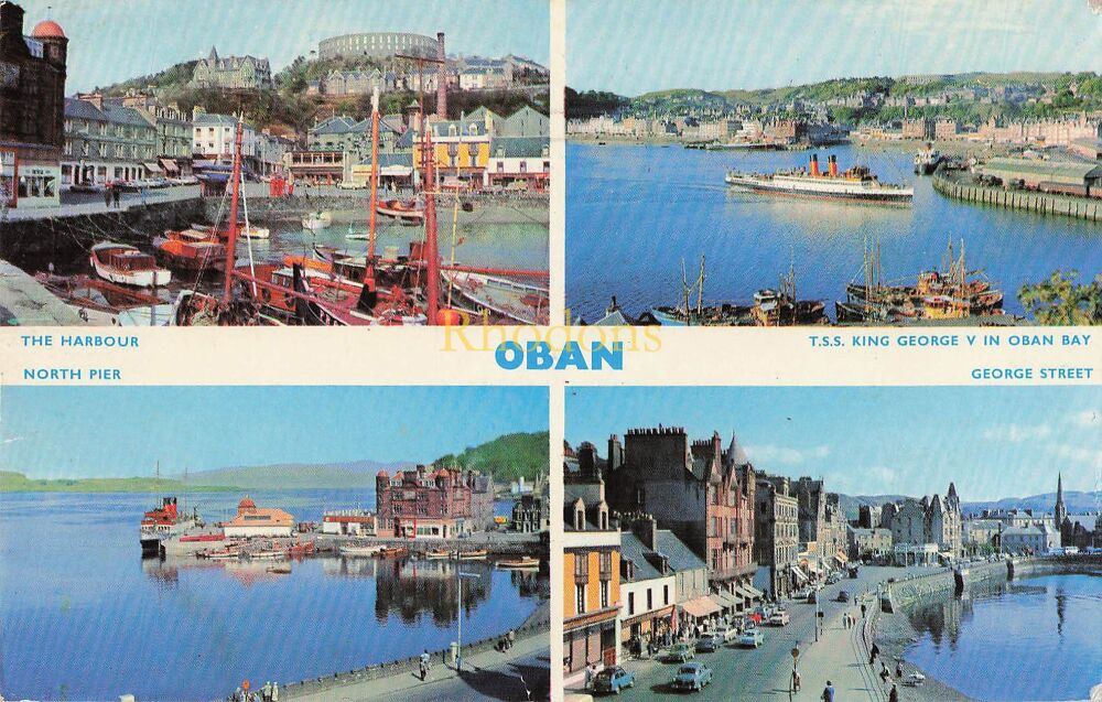 Scotland Postcard-Oban Multiview-1970s Colour Photo Views-Dennis Productions