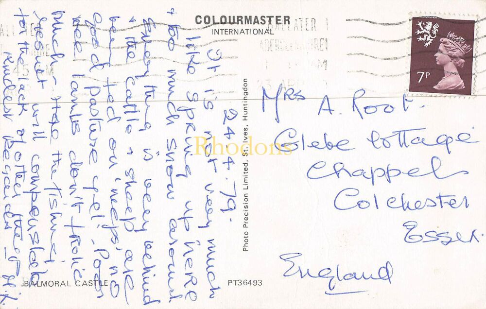 Scotland Postcard-Balmoral Castle, Highlands-1970s Colour Photo PC-Photo Precision Ltd