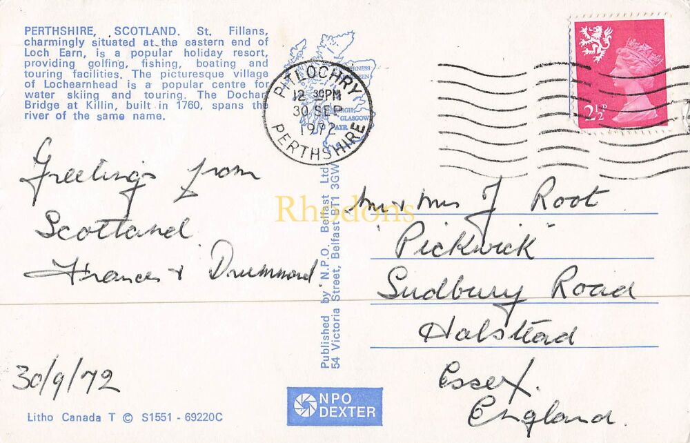 Scotland Postcard-Perthshire Multiview-1970s Colour Photo PC