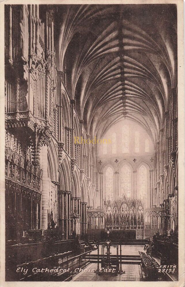 Cambridgeshire Postcard-Ely Cathedral, Choir East-1950s Friths PC