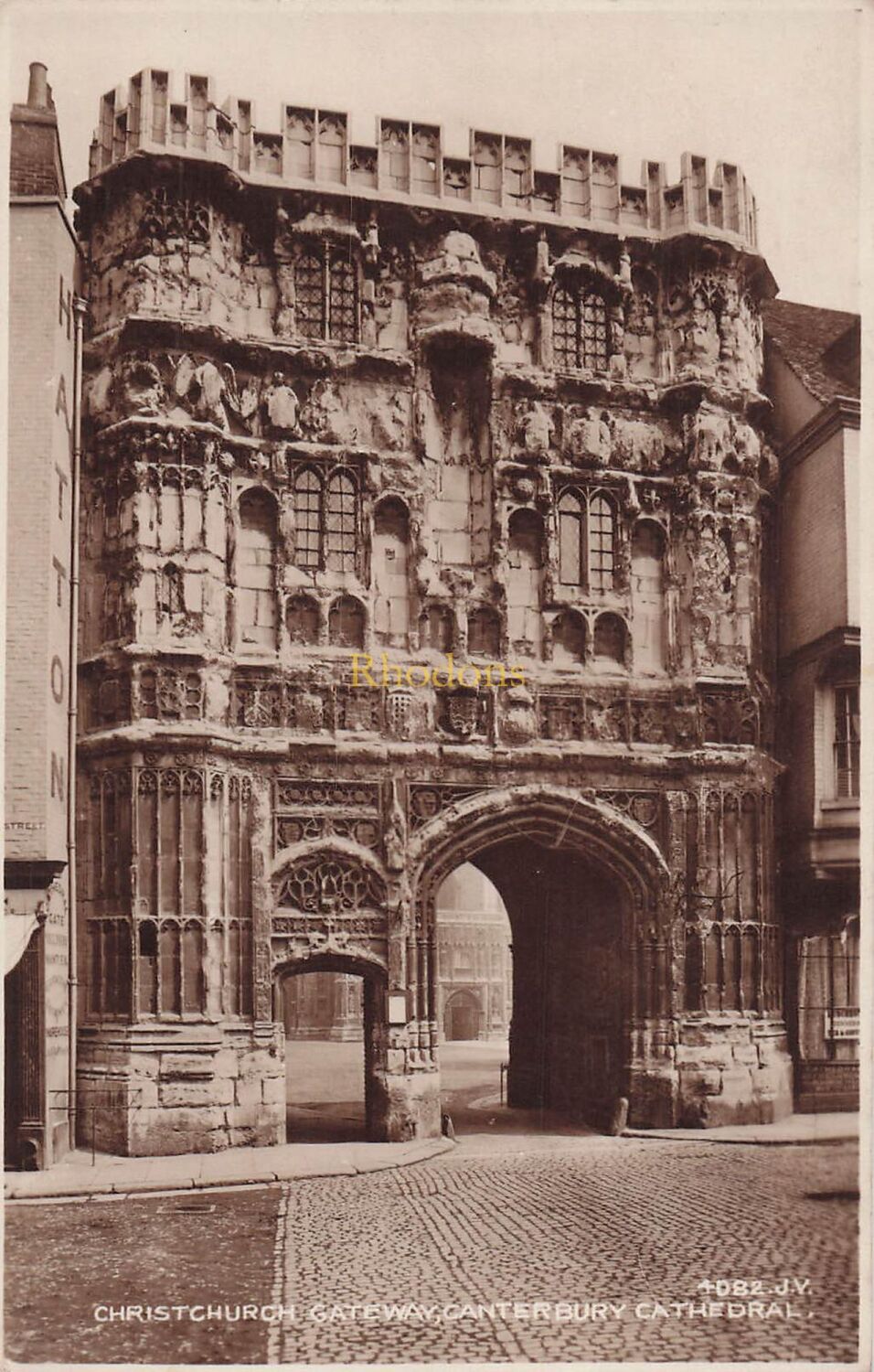 Kent Postcard-Canterbury Cathedral, Christchurch Gateway-1930s RPPC-Local P
