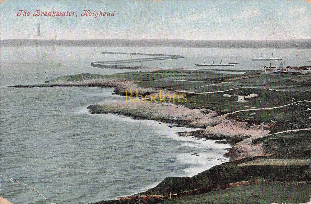 Genealogy Postcards-Miss Sibyl HUDSON, Dalkey Co Dublin, Ireland 1906 | The Breakwater, Holyhead PC
