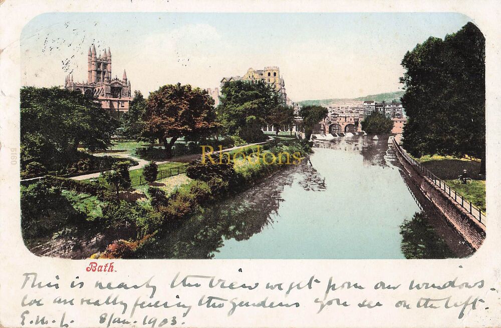 Genealogy Postcards-Miss Grace FILLEUL, All Saints Rectory, Dorchester, Dorset 1904| UDB PC-View of Bath