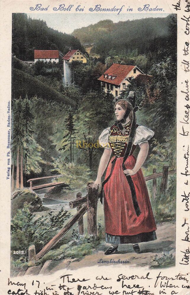 Genealogy Postcards-Miss Grace FILLEUL, Victoria Terrace, Weymouth, Dorset|UDB PC-Bad Boll bei Bonndorf in Baden