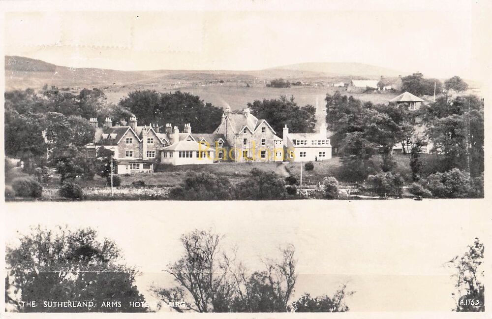 Scotland Postcard-The Sutherland Arms Hotel, Lairg-1960s RPPC-J B White, Dundee