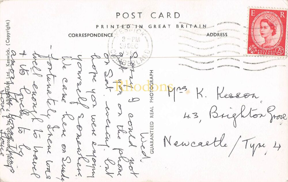 Cumbria Postcard-The Gale Guest House-1960s Multiview Greetings Real Photo PC, Abraham Ltd Keswick