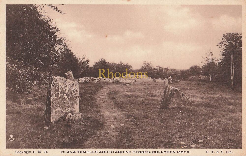Scotland Postcard-Clava Temples and Standing Stones, Culloden Moor, Scottish Highlands-Tucks PC