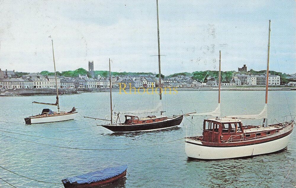 Northern Ireland Postcard-Donaghadee, Co Down N I-View of Town and Harbour From Lighthouse-1970s PC