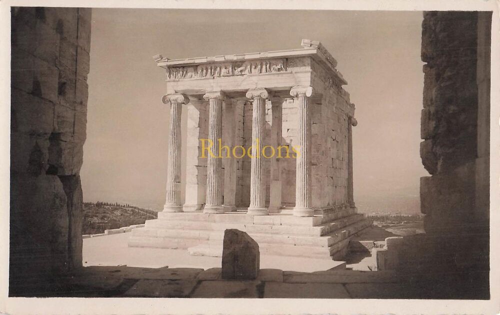 Greece Postcard-Athens, Temple of Victory, Wingless Victory, Temple of Athena Nike -Real Photo PC