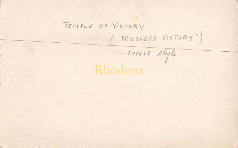 Greece Postcard-Athens, Temple of Victory, Wingless Victory, Temple of Athena Nike -Real Photo PC