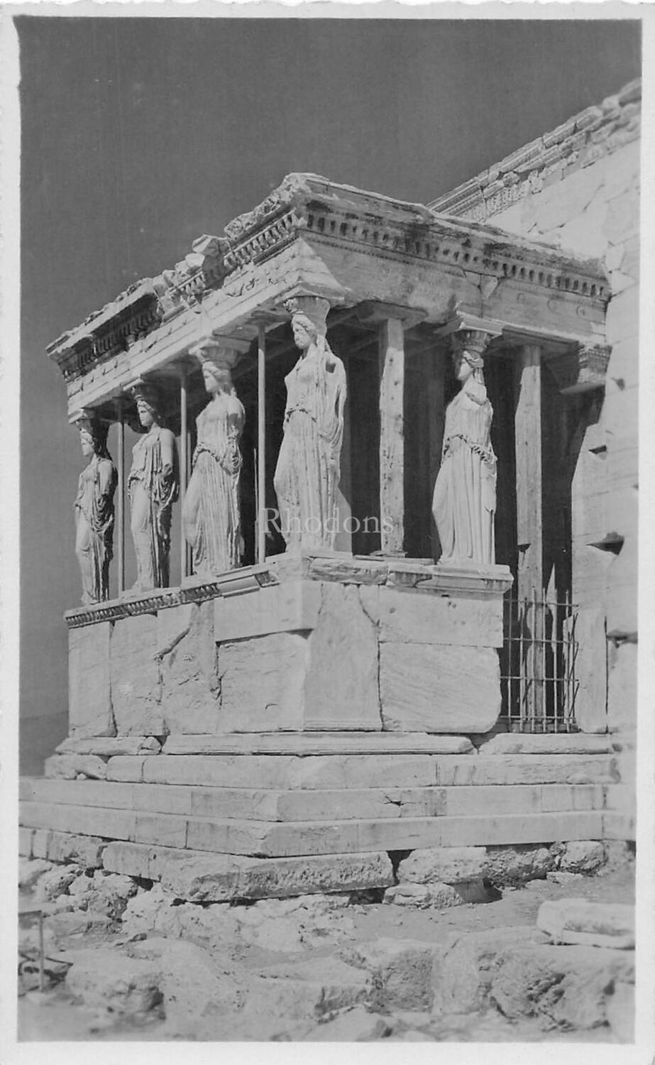 Greece Postcard-Athens, Caryatides, Six Greek Maidens-Real Photo PC