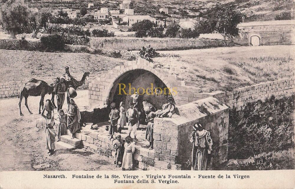Palestine Postcard-Nazareth, Virgins Fountain-Early 2oth Century, Pre 1948 PC