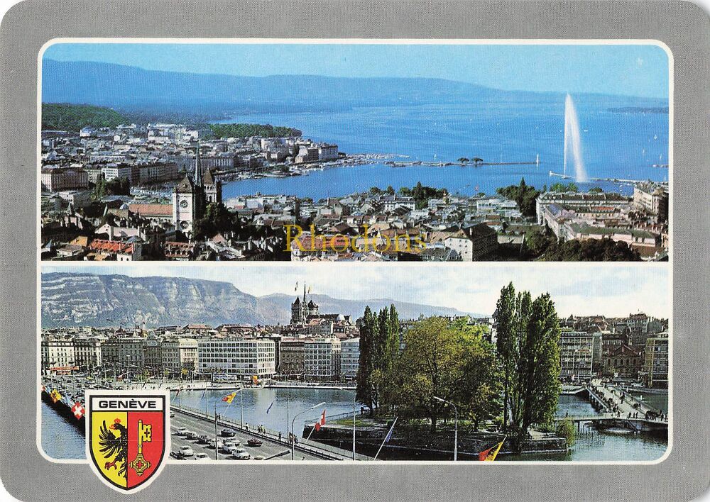 Switzerland Postcard-Geneva, Geneve-Multiview Colour Photo PC