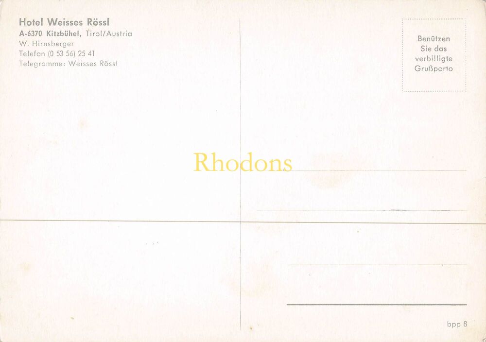 Austria Postcard-Kitzbuhel, Tirol-Hotel Weisses Rossl-Colour Photo View PC