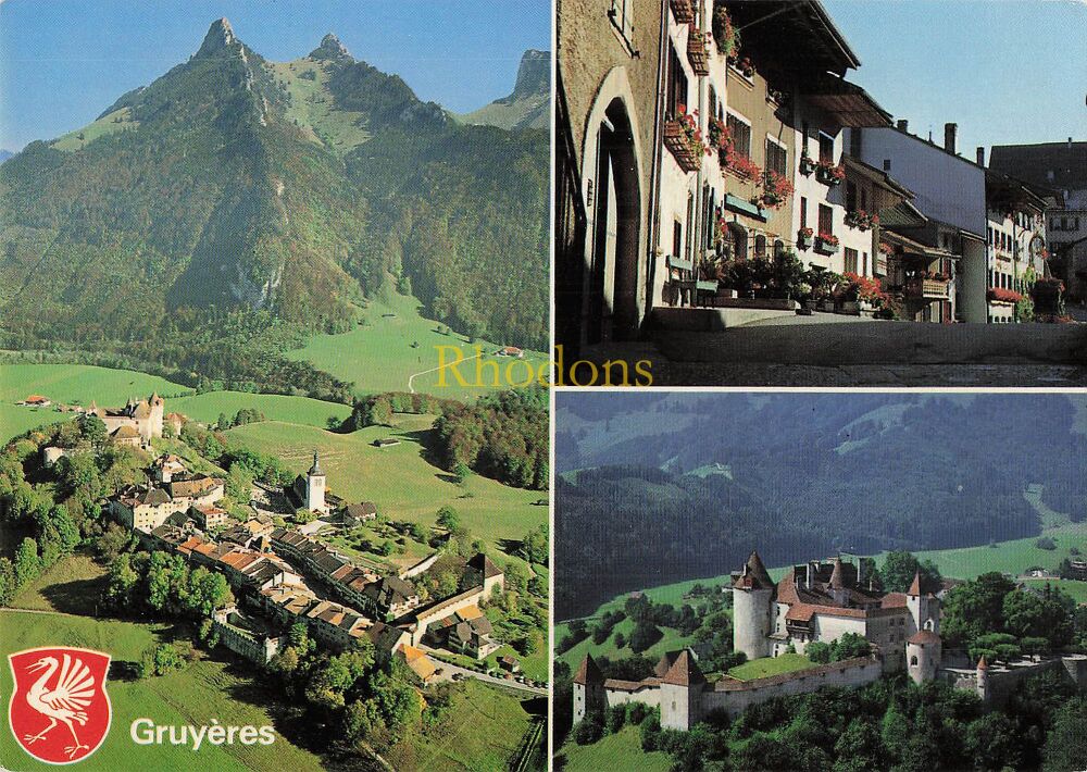 Switzerland Postcard-Gruyeres-Circa 1900s Multiview Postcard