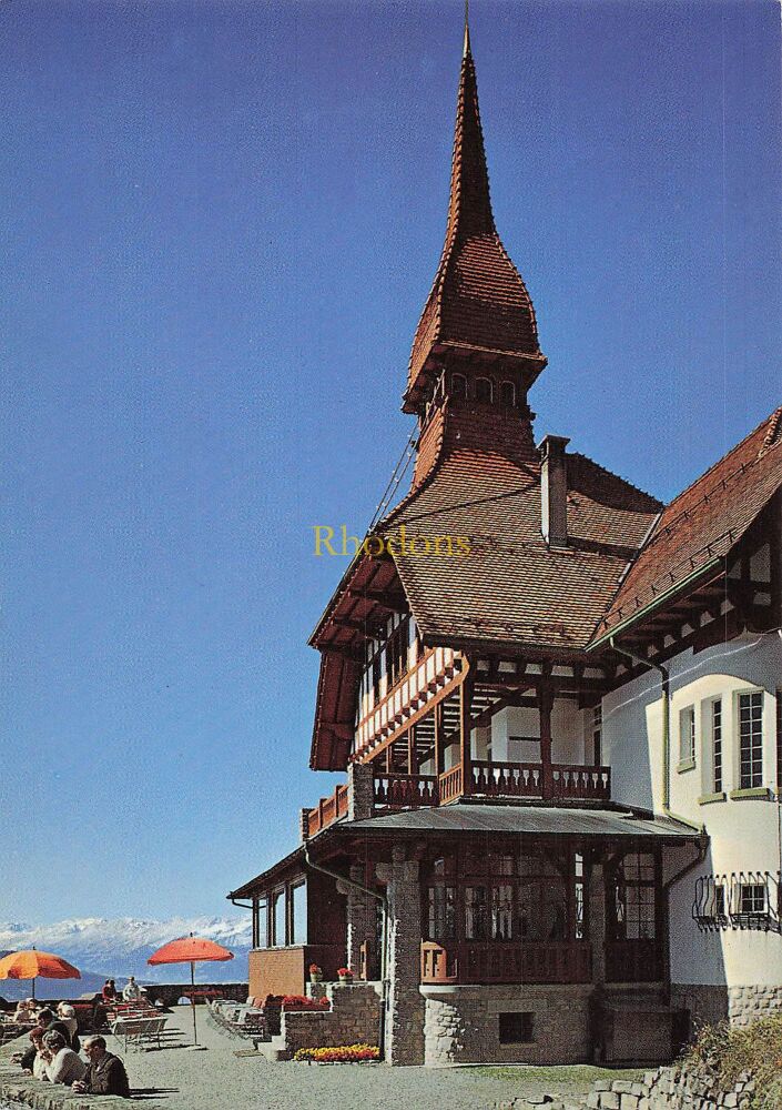 Switzerland Postcard-Interlaken-Grand Restaurant Harder-Kulm-Circa 1900s Multiview PC