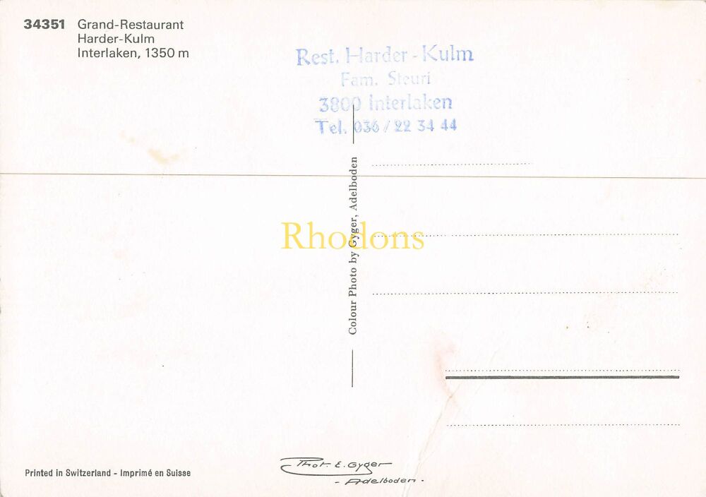 Switzerland Postcard-Interlaken-Grand Restaurant Harder-Kulm-Circa 1900s Multiview PC