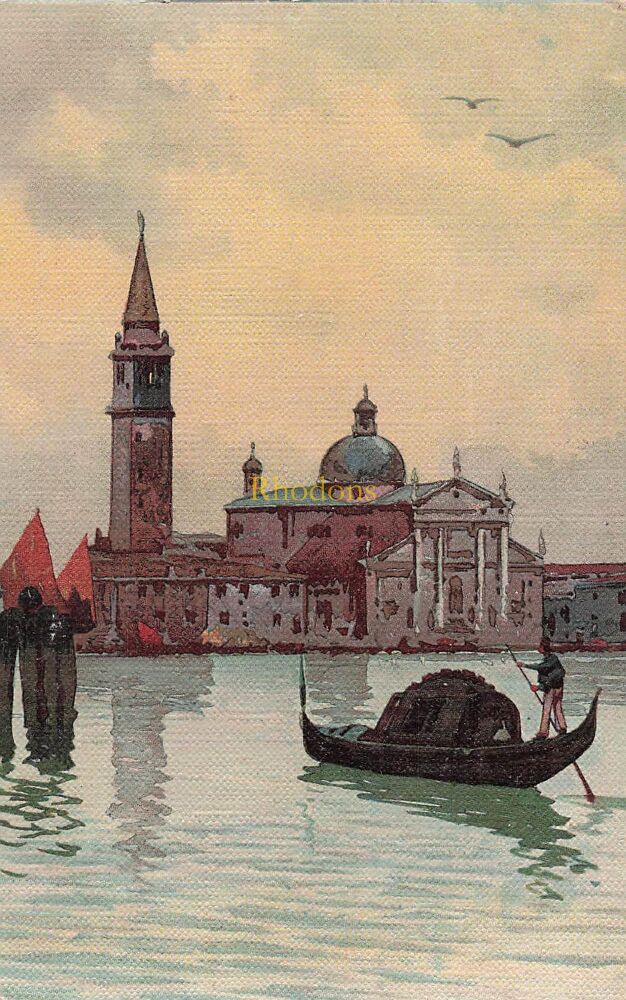 Italy Postcard-Venice-Watercolour View of Buildings and Gondola-Max Ettlinger & Co Ltd
