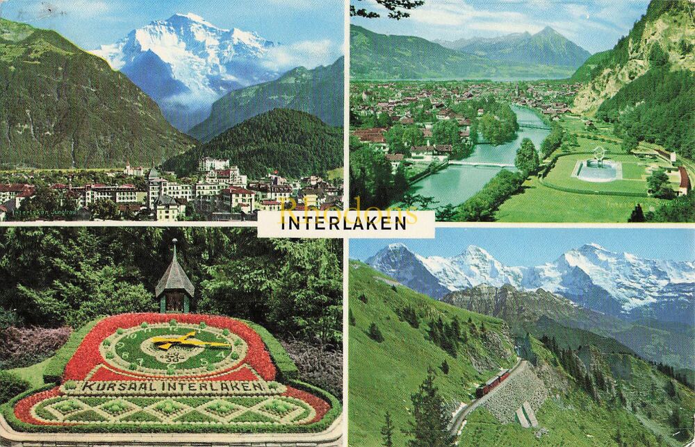 Switzerland Postcard-Interlaken-Circa 1990s Multiview PC