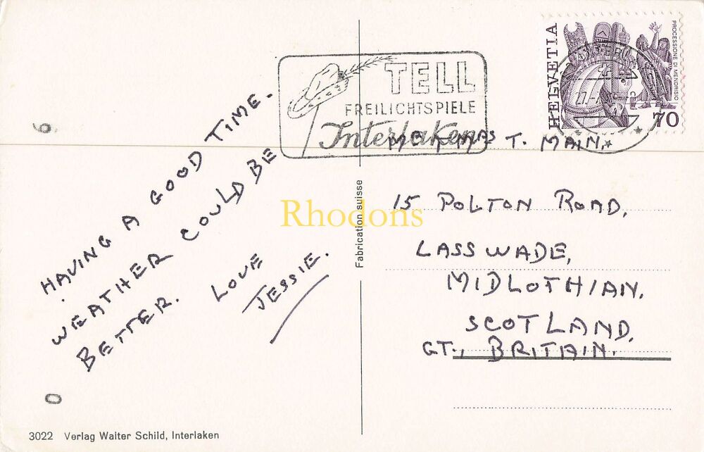 Switzerland Postcard-Interlaken-Circa 1990s Multiview PC