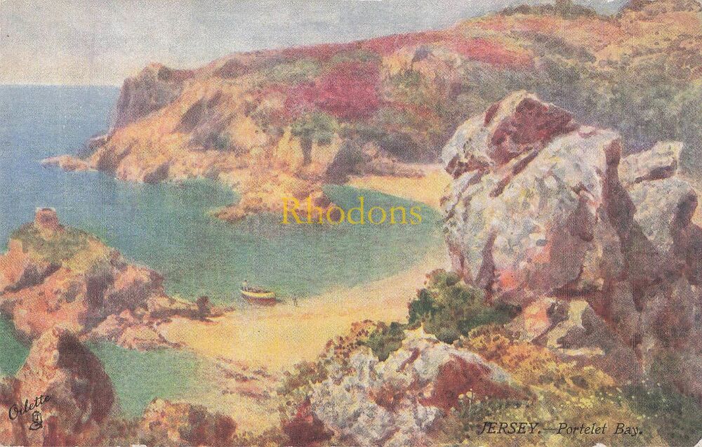 Jersey Postcard-Portlet Bay, Jersey-Tucks Oilette Postcard